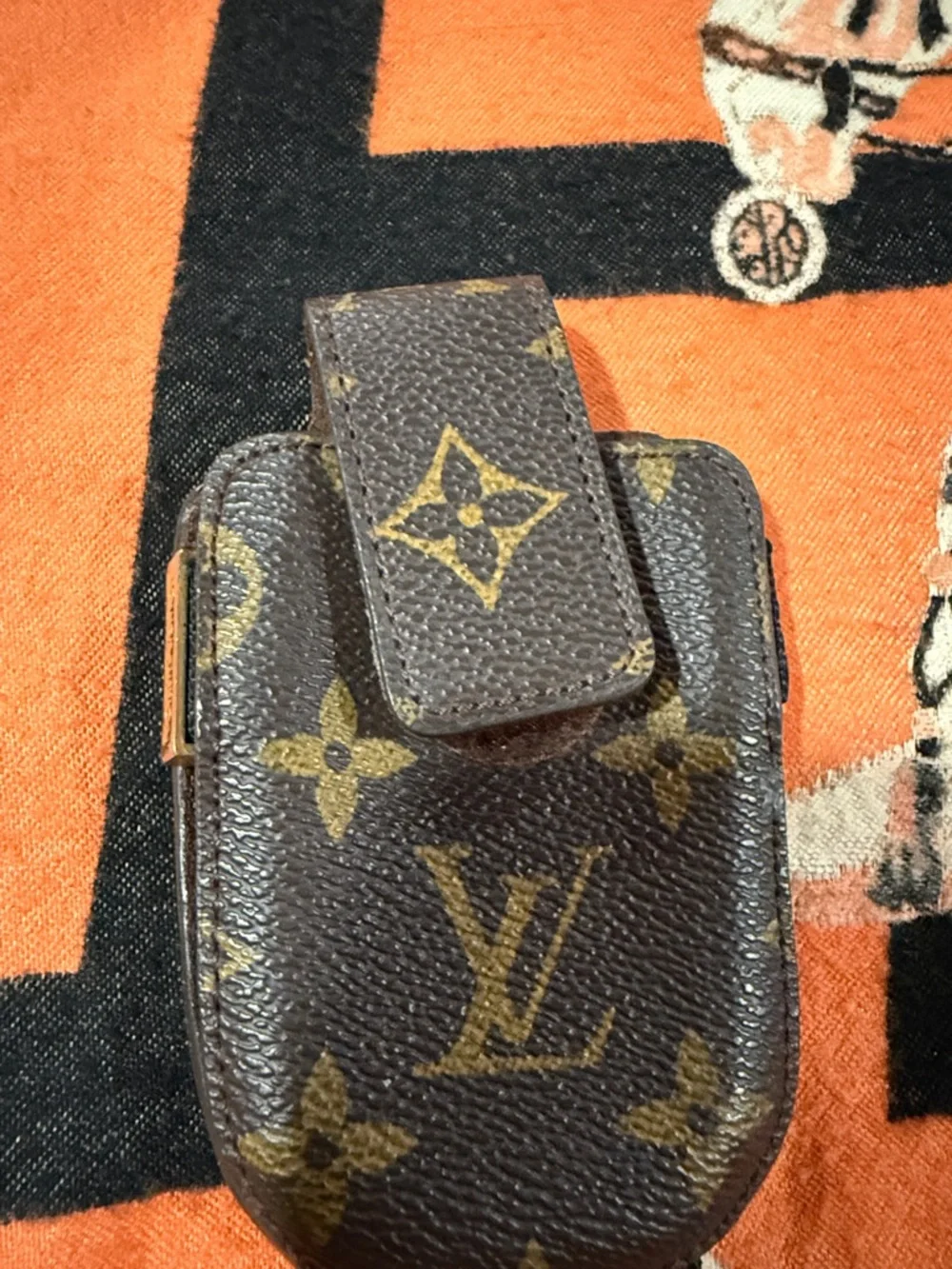 Louis Vuitton Brown Monogram Leather Phone Holster with Flap
